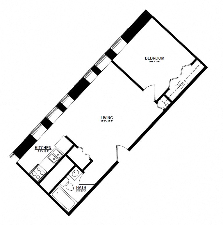 One Bedroom I floor plan