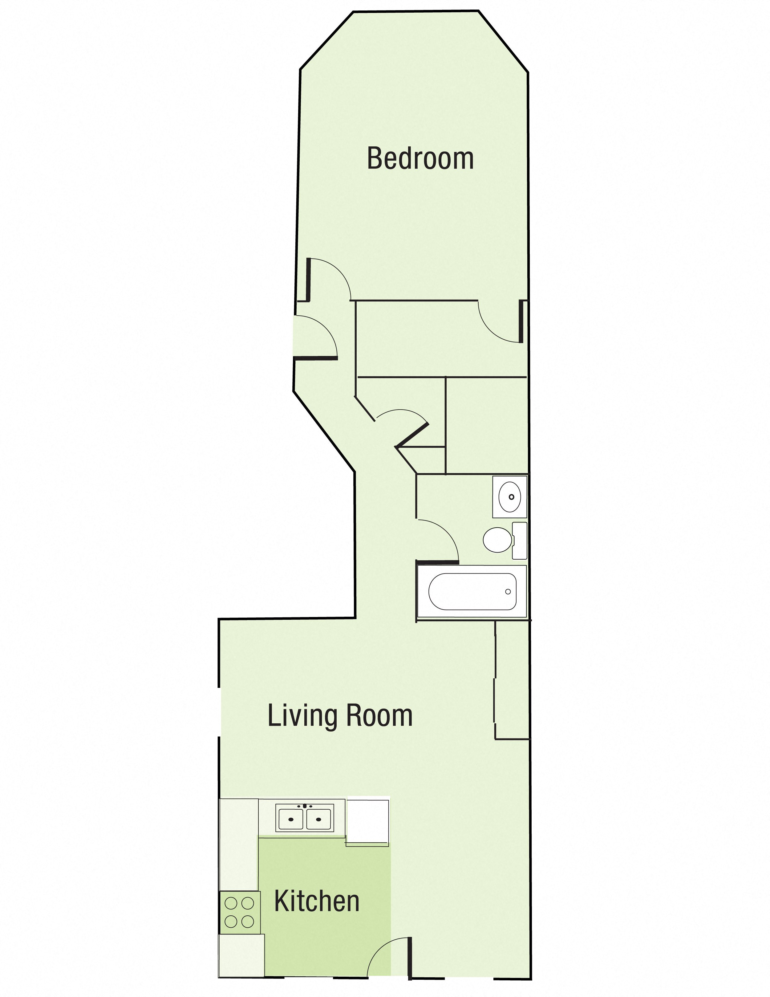 One Bedroom C floor plan