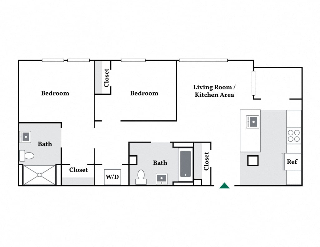 The Palmer - Two Bedroom Floor Plan Picture