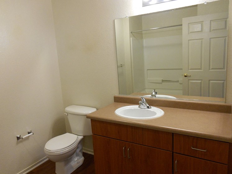 Bathroom with tub and vanity area