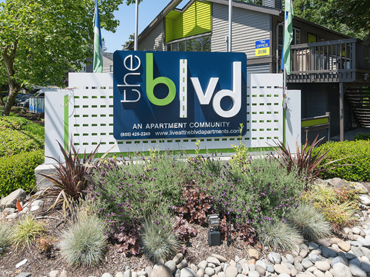 The BLVD exterior signage to entrance
