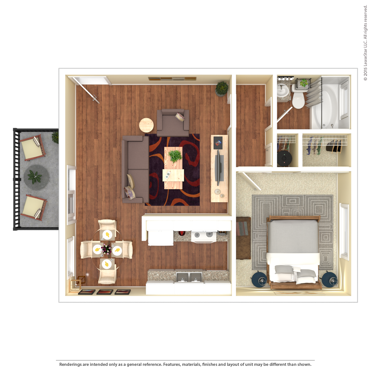 One bedroom floor plan
