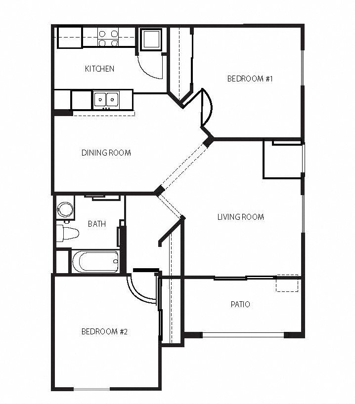 Two bedroom floor plan