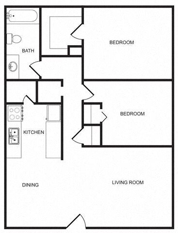 Two bedroom floor plan