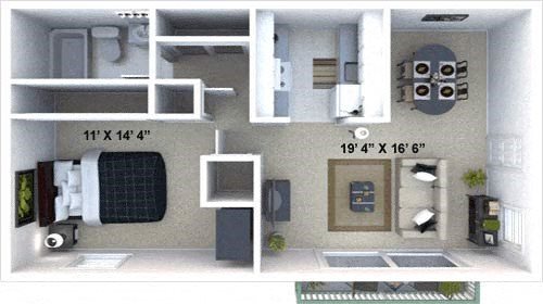 One bedroom floor plan