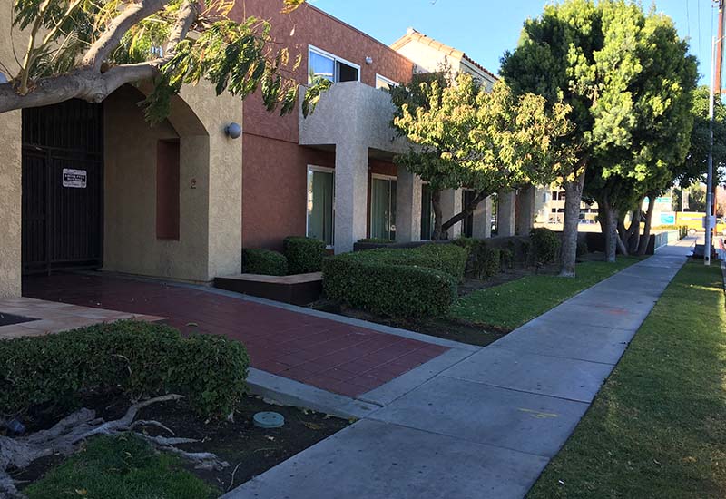 Sidewalk near buildings