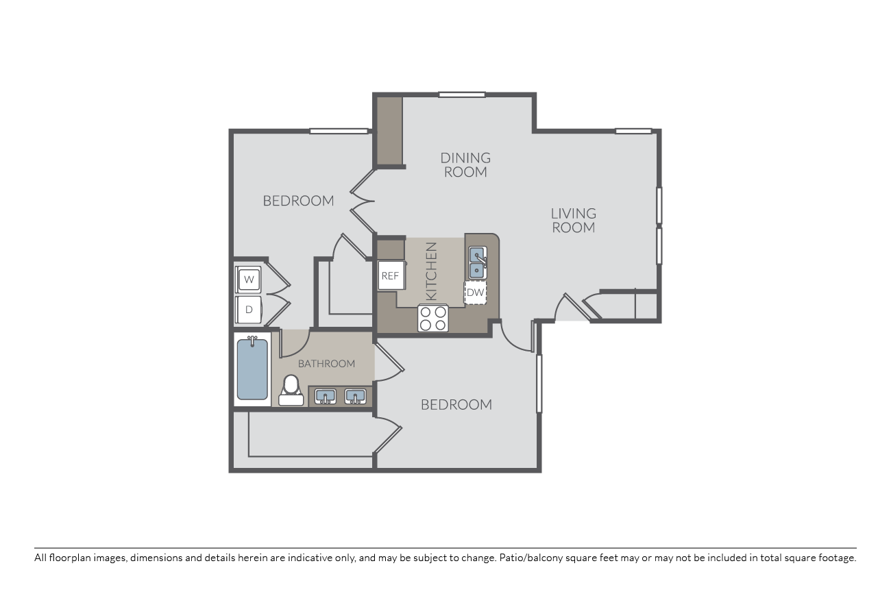 Two bedroom floor plan l Simi Valley, CA Apartments For Rent