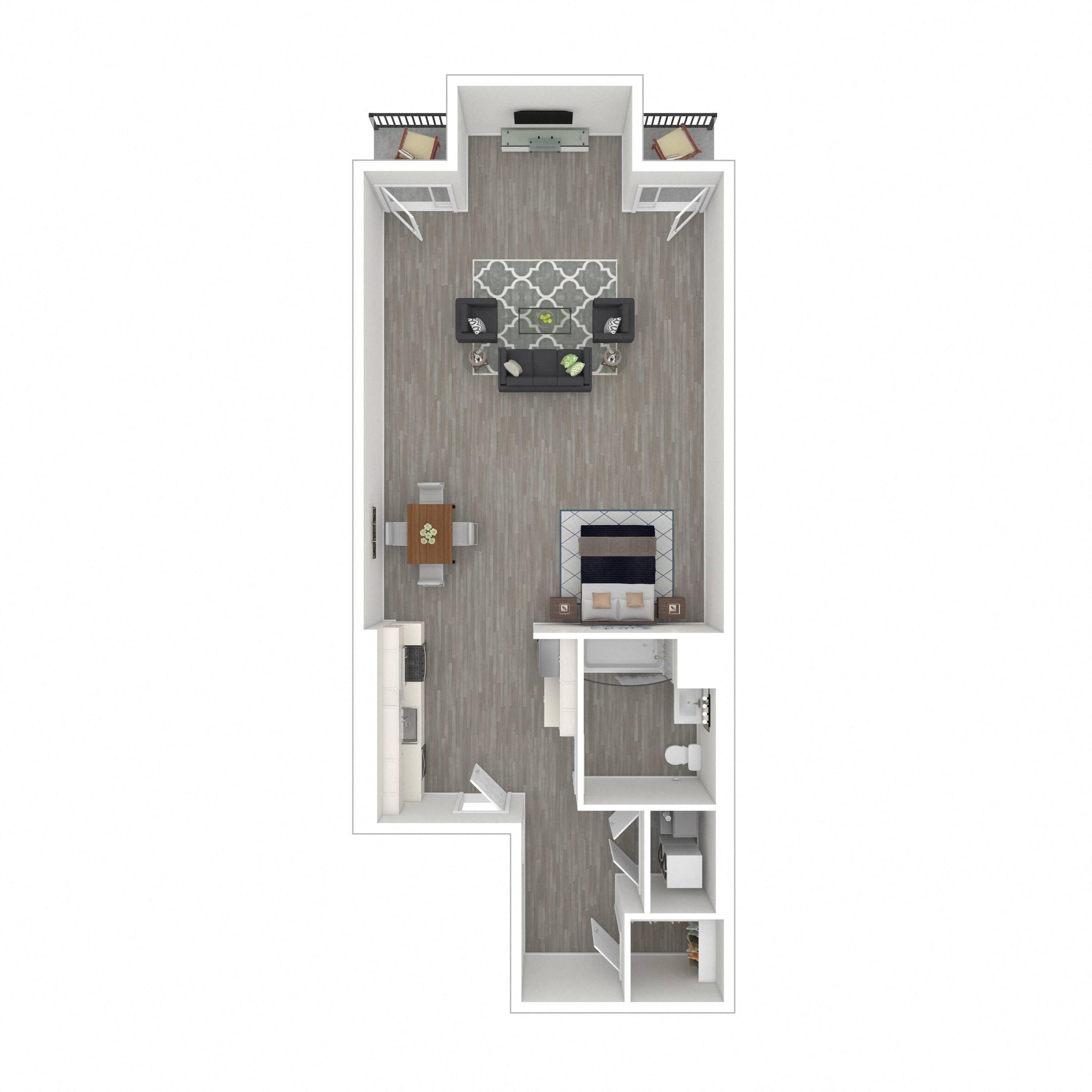 950 Sq Ft Studio