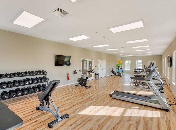 Fitness center with weights and cardio