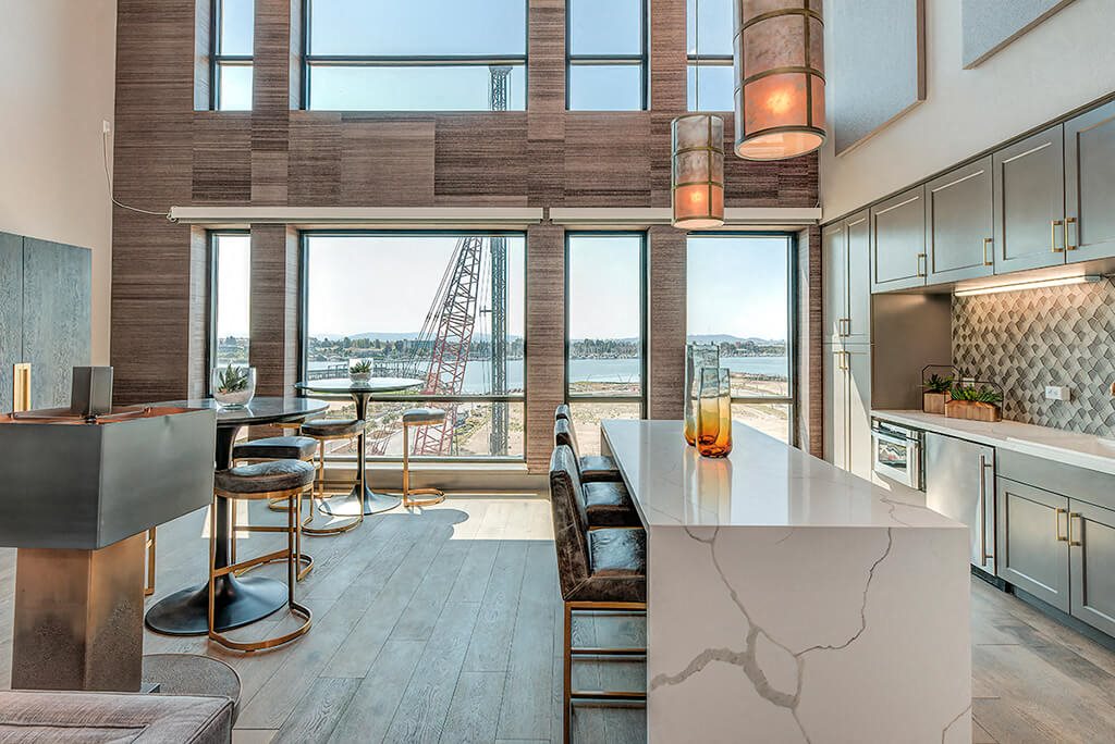 Island by kitchen l Orion Apartments in Oakland