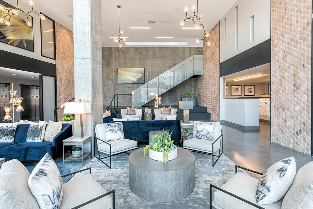 clubhouse seating l Orion Apartments in Oakland