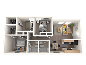 Monarch Pass apartments in Forth Worth, TX photo of a three bedroom floorplan