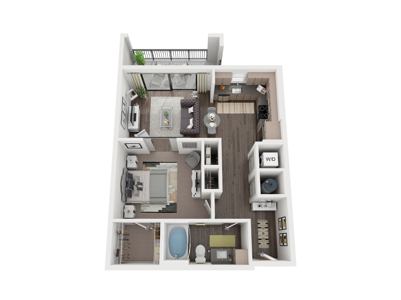 A1 - Abbot *Junior 1 Bedroom* floor plan