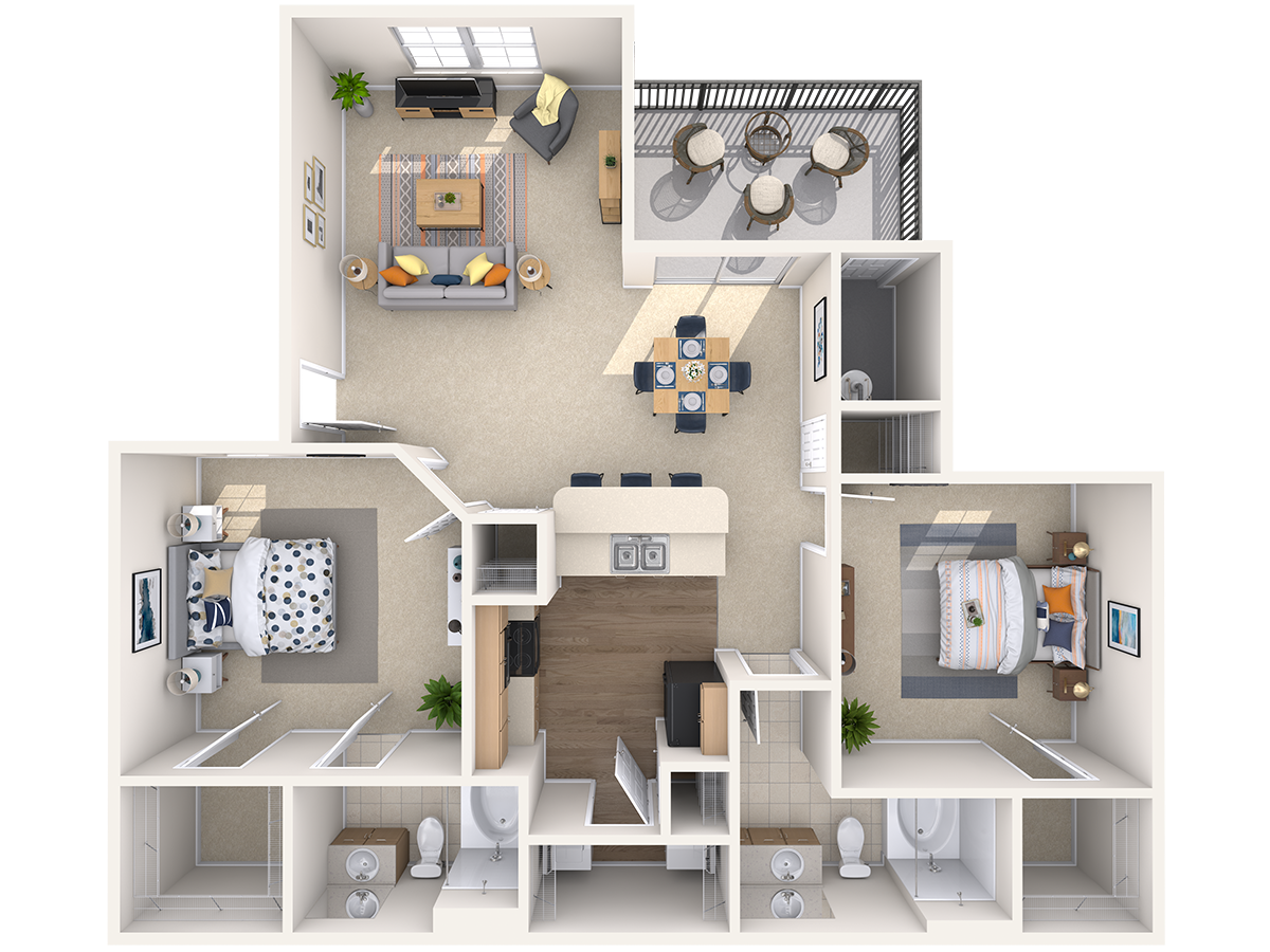 Raleigh, 2 br, 2 ba, 1038 sq. ft.
