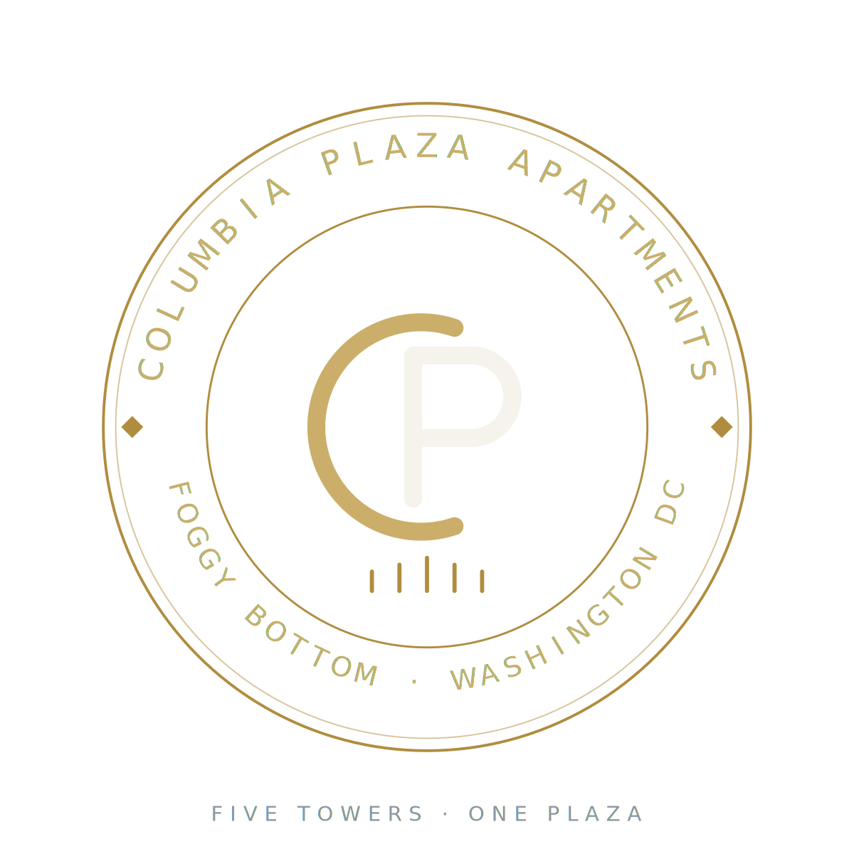 Columbia Plaza seal  Five Towers, One Plaza