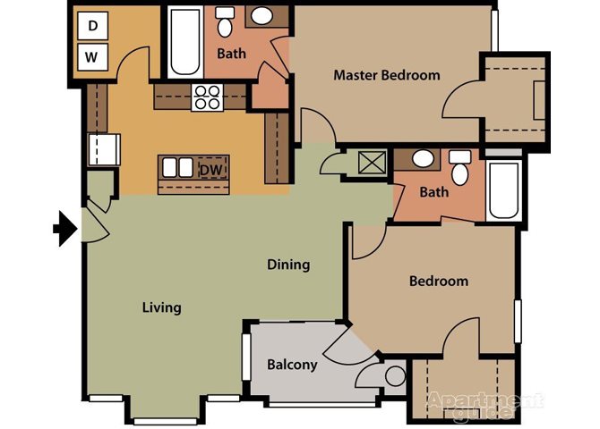 Cypress, 2 br, 2 ba, 1079 sq. ft.
