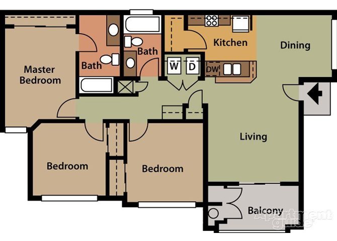 Willow, 3 br, 2 ba, 1250 sq. ft.