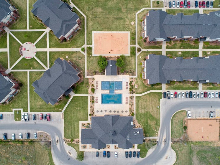 Ariel view of River Ranch Apartments in TX