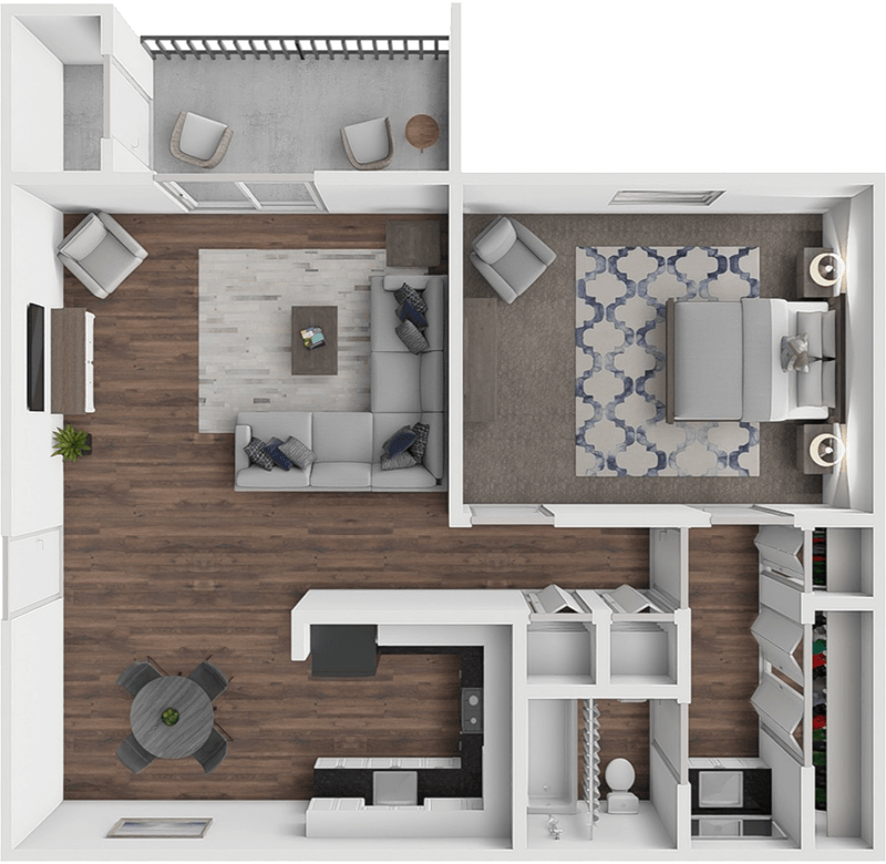 The Starling 1 Bedroom floor plan