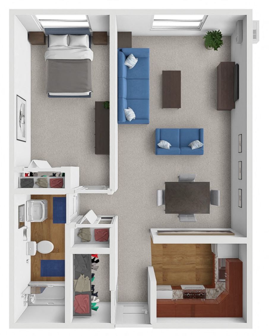 1 Bedroom floor plan