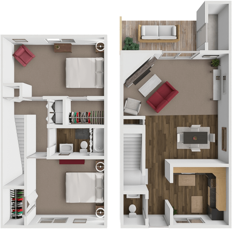 The Oak Townhome floor plan