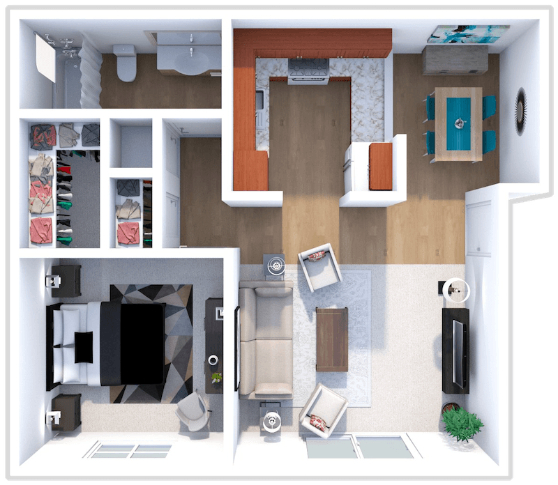 willow one bed one bath floor plan at forest pointe apartments