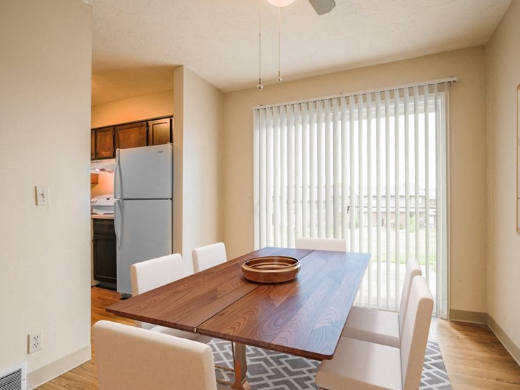 Apartment Dining Area with Sliding Door
