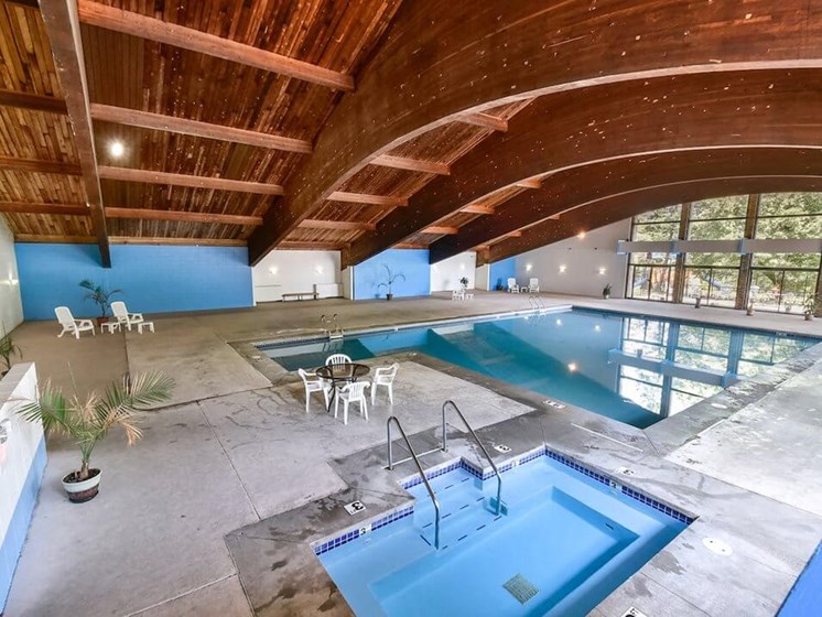 indoor swimming pool at apartment complex