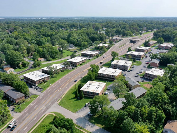 Ariel View of Emerald Crossing Apartments