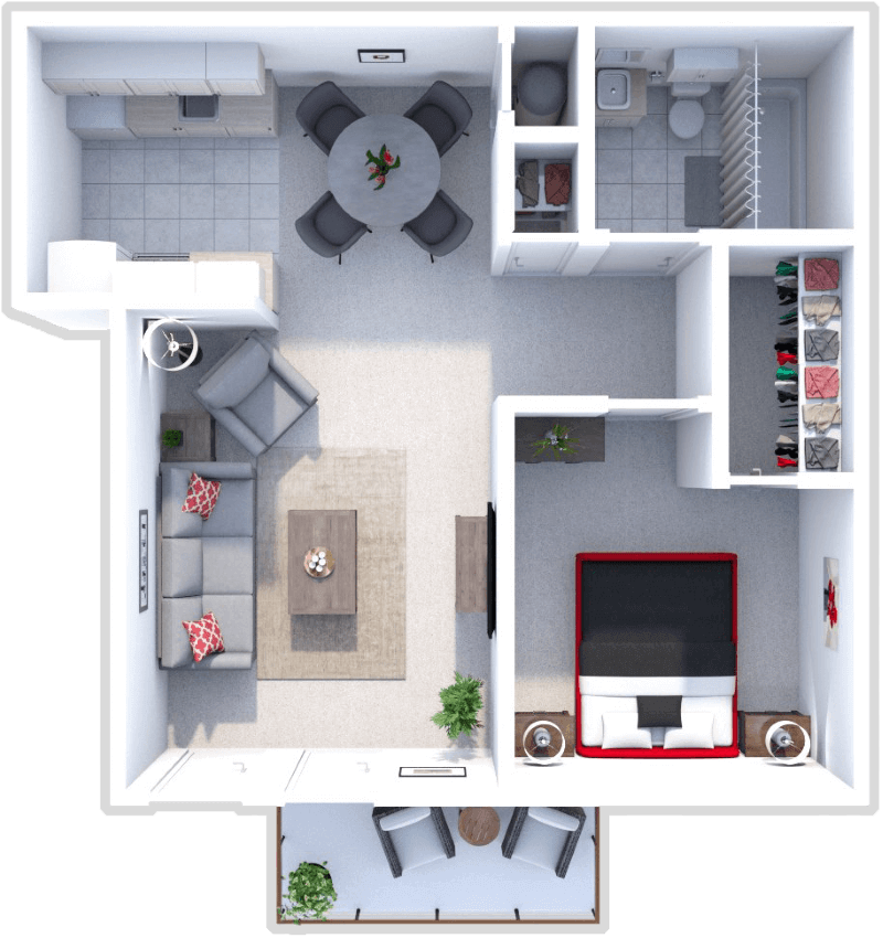 1 Bedroom floor plan