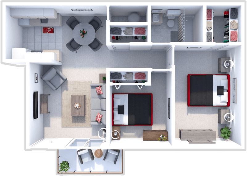 2 Bedroom floor plan