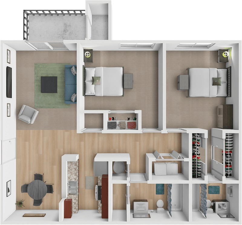 2 x 2 floor plan