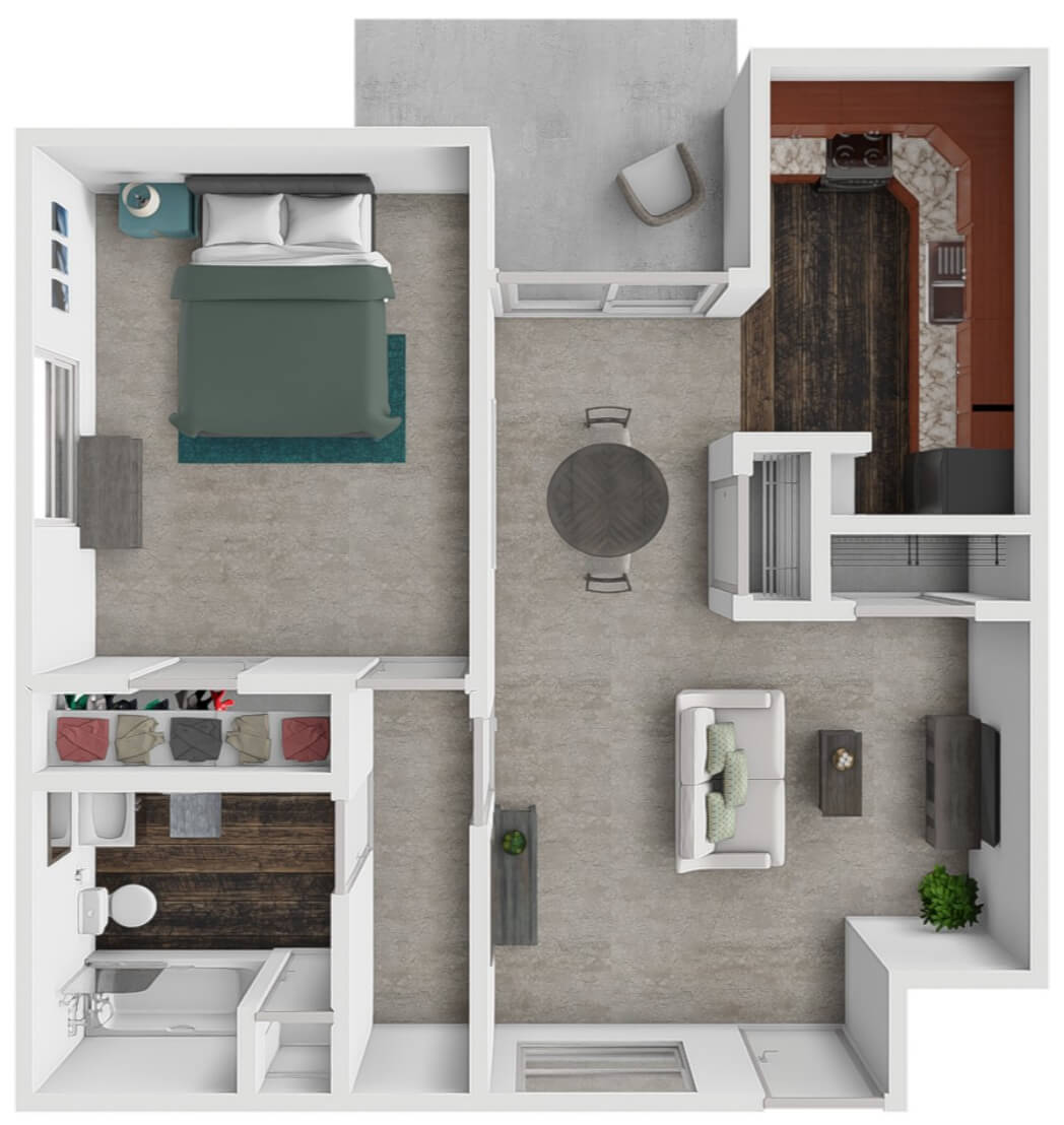 Junior-1Bed 1Bath floor plan