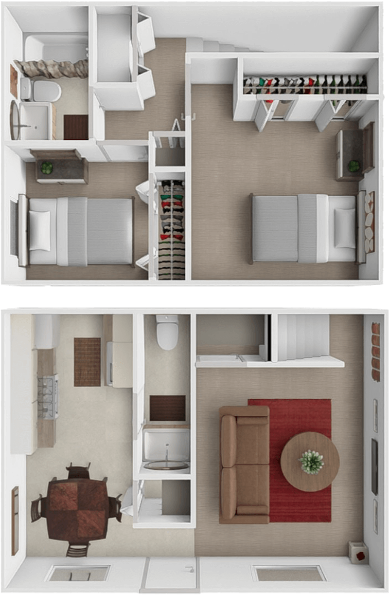 2 bedroom TH floor plan