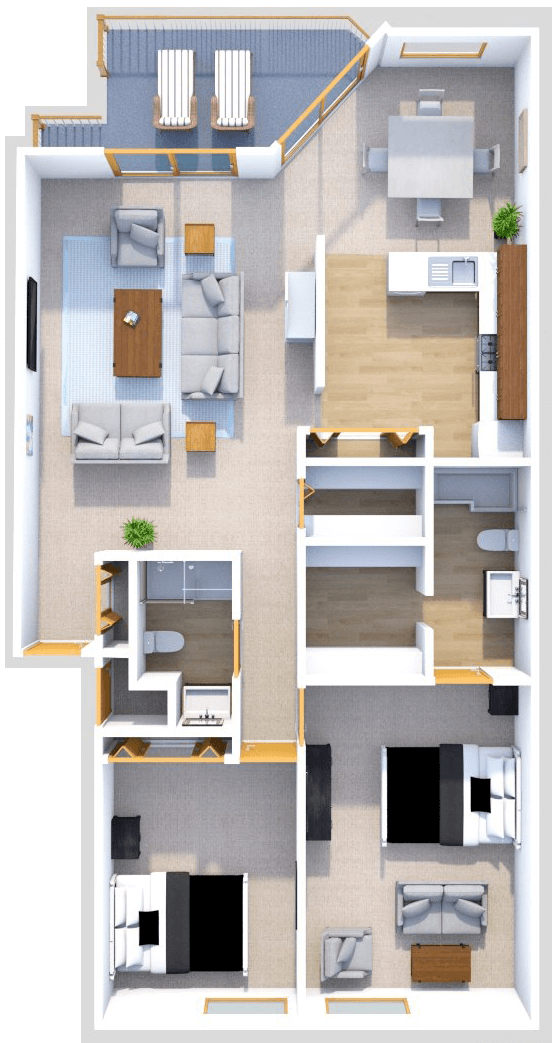 Two Bedroom Two Bath floor plan