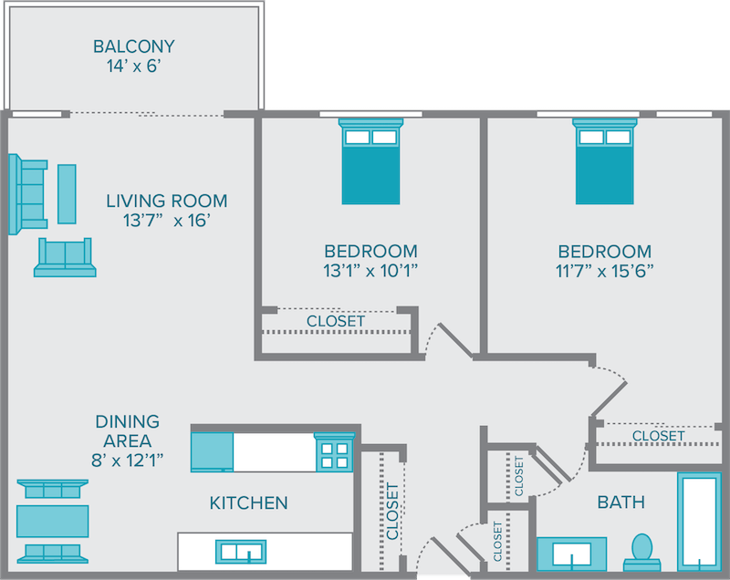 One, Two & Three Bedroom Apartments Lakota Lakes Apartments