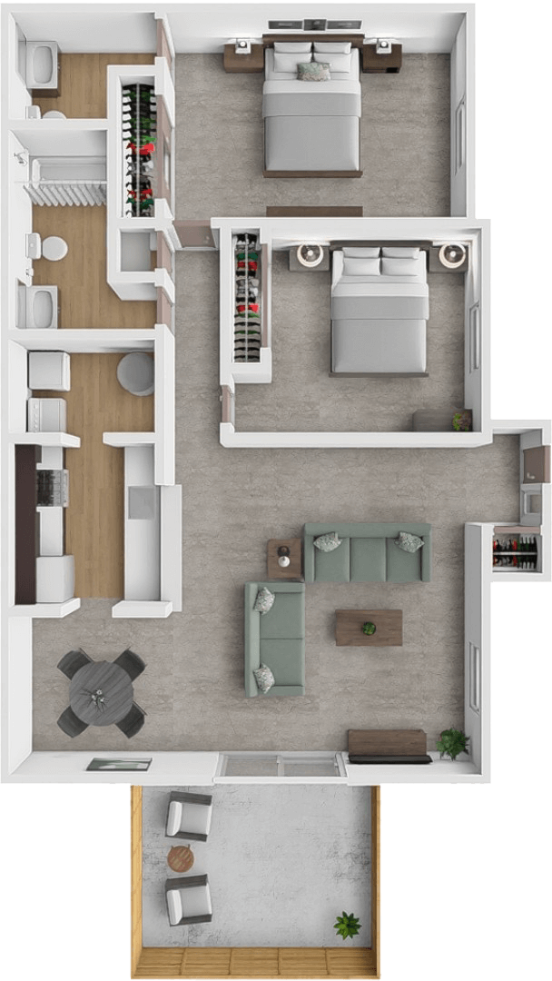 2bd 1.5bth ranch 1000 floor plan