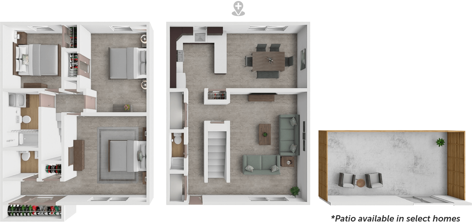 3bd 1.5bth TH 1290 floor plan