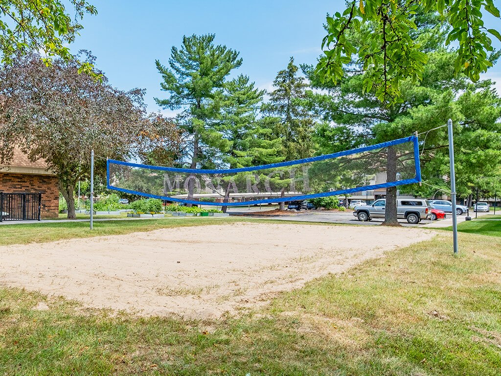 Volleyball court at apartment complex