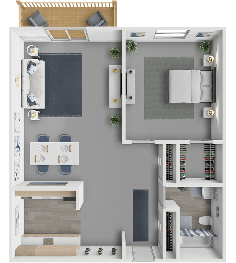 1 Bedroom floor plan