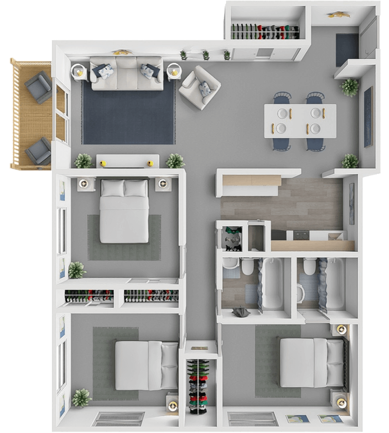 3 Bedroom floor plan