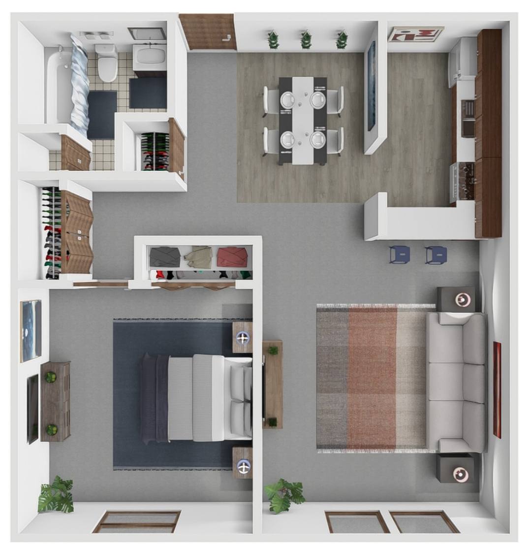 O 1X1 BASS floor plan