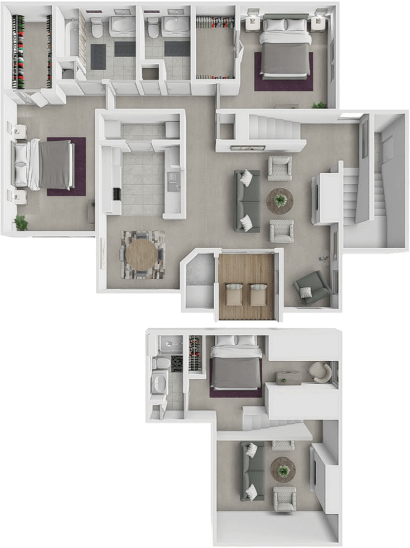 3 bed 2.5 bath Red Oak floor plan at River Oaks