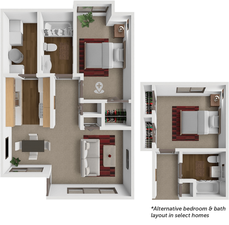 1 Bed 1 Bath floor plan