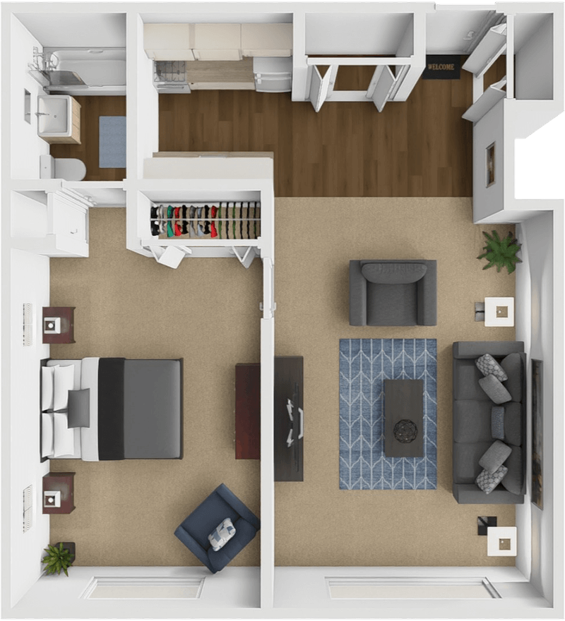 One Bedroom floor plan