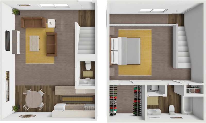 1 Bed 1 Bath C floor plan