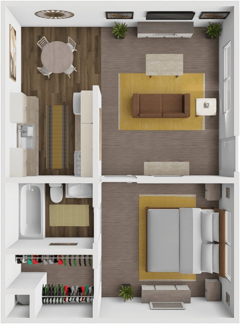1 Bed 1 Bath A floor plan