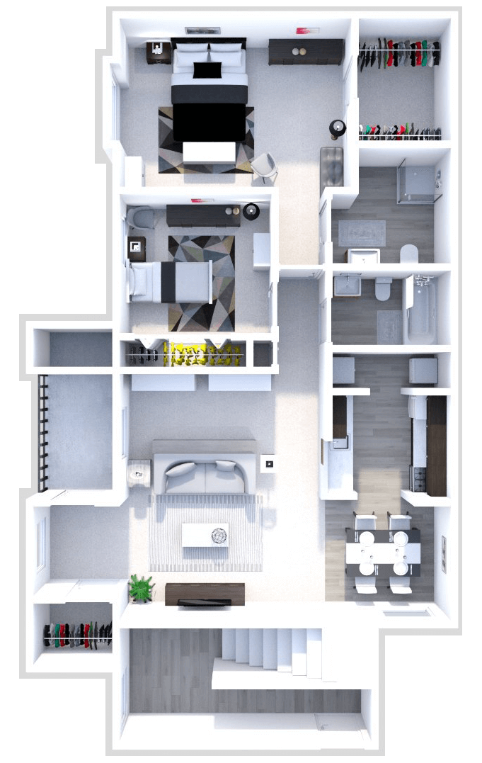 The C1 and C2 floor plan