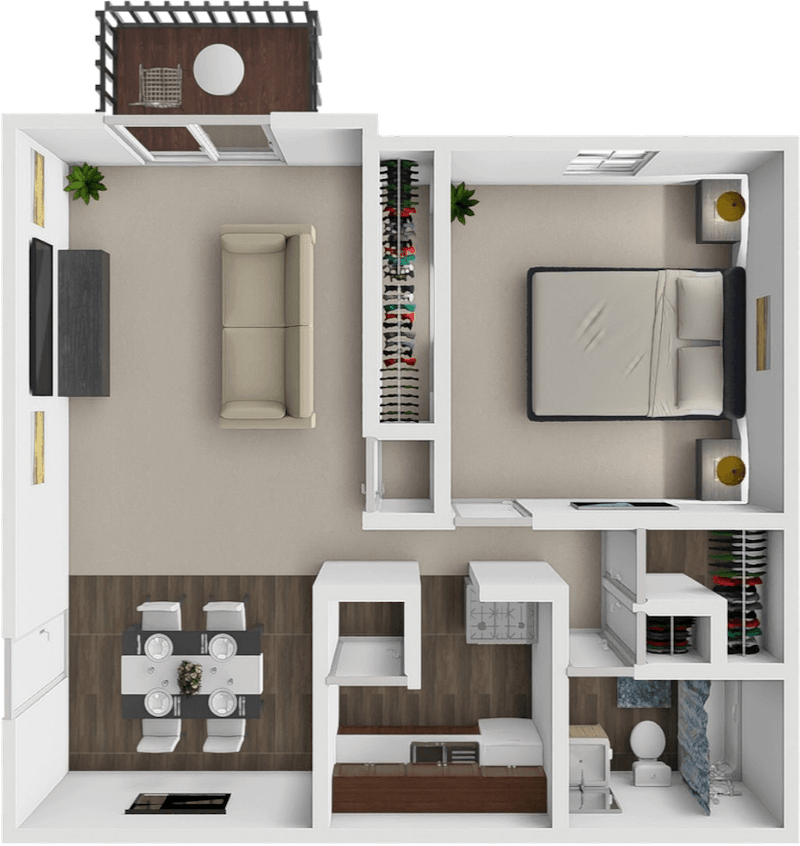 1 Bedroom floor plan