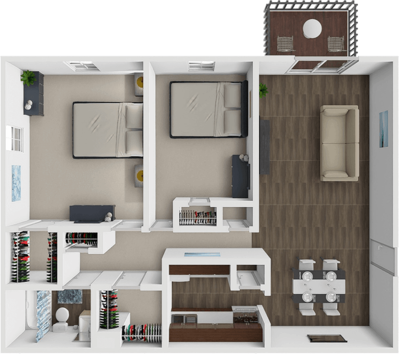 2 Bedroom Large floor plan
